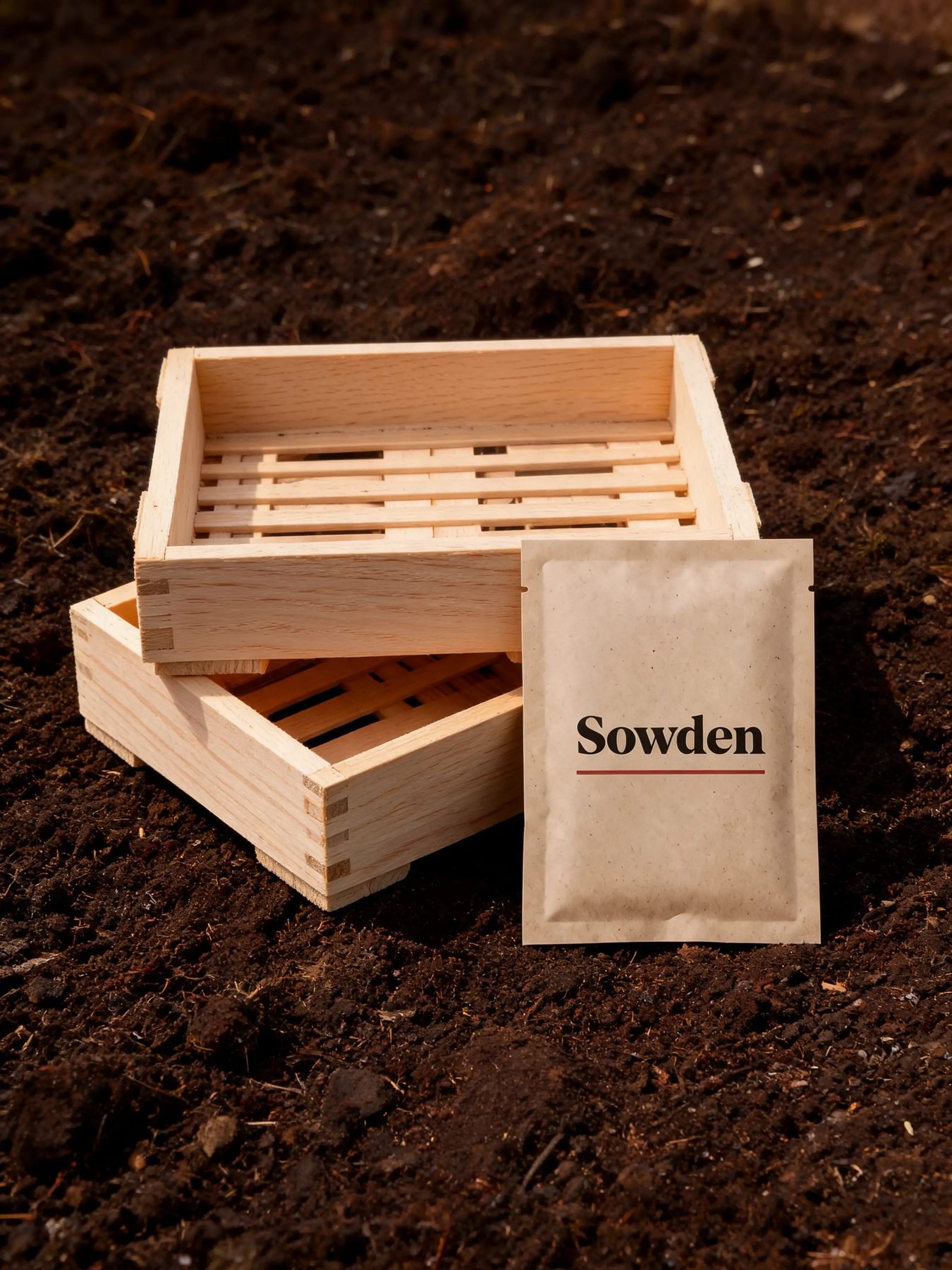 Wooden Seed Trays, Pair